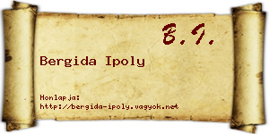 Bergida Ipoly névjegykártya